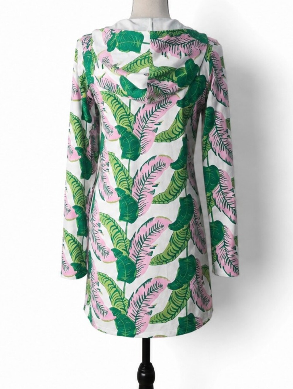 Macbeth Collection by Margaret Josephs Tropical Hooded Cover-Up Dress Large - Picture 6 of 9